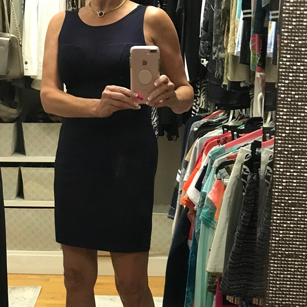 Guess beautiful navy blue dress with mesh cutouts